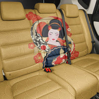 Japanese Geisha Koi Fish Back Car Seat Cover Cherry Blossoms Yellow Seigaiha Pattern LT14 - Polynesian Pride