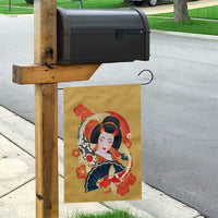 Japanese Geisha Koi Fish Garden Flag Cherry Blossoms Yellow Seigaiha Pattern LT14 - Polynesian Pride