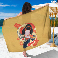 Japanese Geisha Koi Fish Sarong Cherry Blossoms Yellow Seigaiha Pattern LT14 One Size 44 x 66 inches Yellow - Polynesian Pride