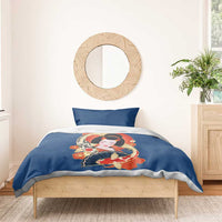 Japanese Geisha Koi Fish Bedding Set Cherry Blossoms Blue Seigaiha Pattern LT14 - Polynesian Pride