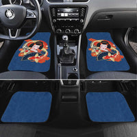 Japanese Geisha Koi Fish Car Mats Cherry Blossoms Blue Seigaiha Pattern LT14 Set 4pcs Blue - Polynesian Pride