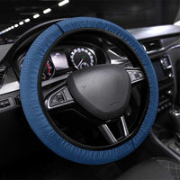 Japanese Geisha Koi Fish Steering Wheel Cover Cherry Blossoms Blue Seigaiha Pattern LT14 Universal Fit Blue - Polynesian Pride