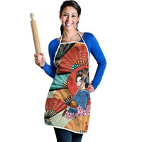 Japanese Geisha Katana Apron Japan Sensu Seigaiha Pattern - Polynesian Pride