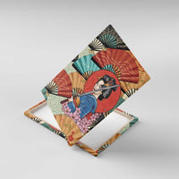 Japanese Geisha Katana Canvas Wall Art Japan Sensu Seigaiha Pattern - Polynesian Pride