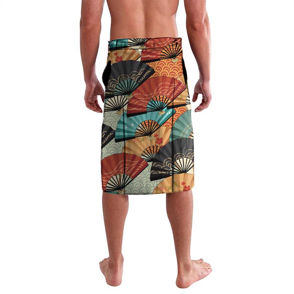 Japanese Geisha Katana Lavalava Japan Sensu Seigaiha Pattern - Polynesian Pride