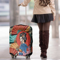 Japanese Geisha Katana Luggage Cover Japan Sensu Seigaiha Pattern LT14 - Polynesian Pride