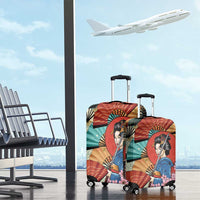 Japanese Geisha Katana Luggage Cover Japan Sensu Seigaiha Pattern LT14 - Polynesian Pride