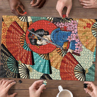 Japanese Geisha Katana Puzzle Japan Sensu Seigaiha Pattern LT14 - Polynesian Pride
