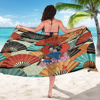 Japanese Geisha Katana Sarong Japan Sensu Seigaiha Pattern LT14 - Polynesian Pride