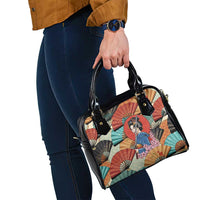 Japanese Geisha Katana Shoulder Handbag Japan Sensu Seigaiha Pattern LT14 - Polynesian Pride