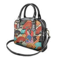 Japanese Geisha Katana Shoulder Handbag Japan Sensu Seigaiha Pattern LT14 - Polynesian Pride