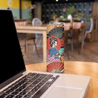 Japanese Geisha Katana Skinny Tumbler Japan Sensu Seigaiha Pattern LT14 - Polynesian Pride