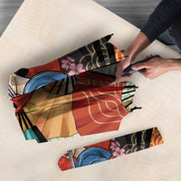 Japanese Geisha Katana Umbrella Japan Sensu Seigaiha Pattern - Polynesian Pride