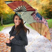 Japanese Geisha Katana Umbrella Japan Sensu Seigaiha Pattern - Polynesian Pride