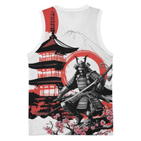 Japanese Samurai Warrior Enso Basketball Jersey Japan Pagoda Sakura Watercolor - Polynesian Pride