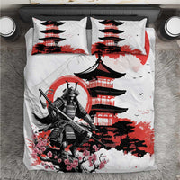 Japanese Samurai Warrior Enso Bedding Set Japan Pagoda Sakura Watercolor LT14 White - Polynesian Pride