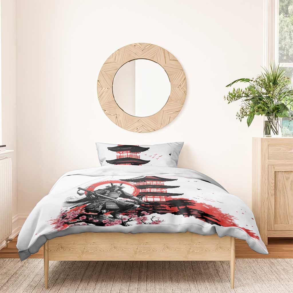Japanese Samurai Warrior Enso Bedding Set Japan Pagoda Sakura Watercolor LT14 - Polynesian Pride