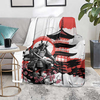 Japanese Samurai Warrior Enso Blanket Japan Pagoda Sakura Watercolor - Polynesian Pride