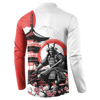 Japanese Samurai Warrior Enso Button Sweatshirt Japan Pagoda Sakura Watercolor LT14 - Polynesian Pride