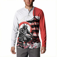 Japanese Samurai Warrior Enso Button Sweatshirt Japan Pagoda Sakura Watercolor LT14 - Polynesian Pride