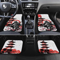 Japanese Samurai Warrior Enso Car Mats Japan Pagoda Sakura Watercolor LT14 Set 4pcs White - Polynesian Pride