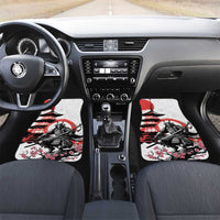 Japanese Samurai Warrior Enso Car Mats Japan Pagoda Sakura Watercolor LT14 Set 2pcs - Front White - Polynesian Pride