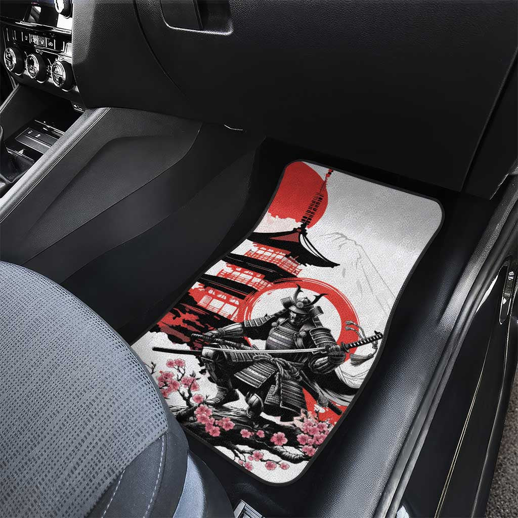 Japanese Samurai Warrior Enso Car Mats Japan Pagoda Sakura Watercolor LT14 - Polynesian Pride