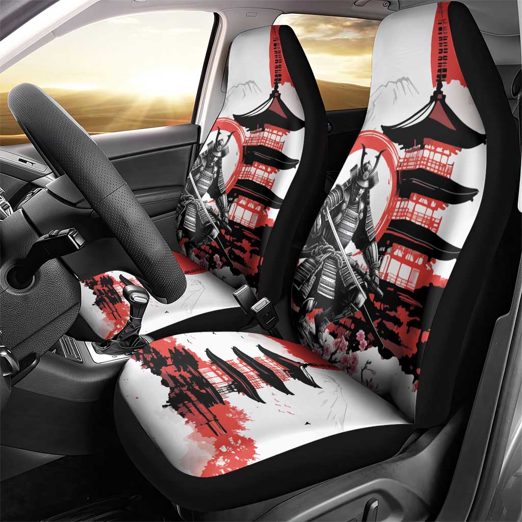 Japanese Samurai Warrior Enso Car Seat Cover Japan Pagoda Sakura Watercolor LT14 - Polynesian Pride