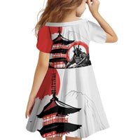 Japanese Samurai Warrior Enso Family Matching Long Sleeve Bodycon Dress and Hawaiian Shirt Japan Pagoda Sakura Watercolor LT14 - Polynesian Pride