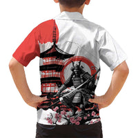 Japanese Samurai Warrior Enso Family Matching Off Shoulder Maxi Dress and Hawaiian Shirt Japan Pagoda Sakura Watercolor - Polynesian Pride