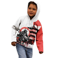 Japanese Samurai Warrior Enso Kid Hoodie Japan Pagoda Sakura Watercolor - Polynesian Pride