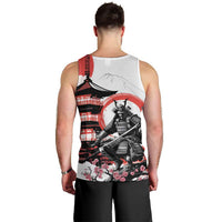 Japanese Samurai Warrior Enso Men Tank Top Japan Pagoda Sakura Watercolor - Polynesian Pride