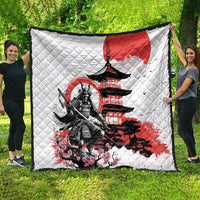 Japanese Samurai Warrior Enso Quilt Japan Pagoda Sakura Watercolor LT14 - Polynesian Pride