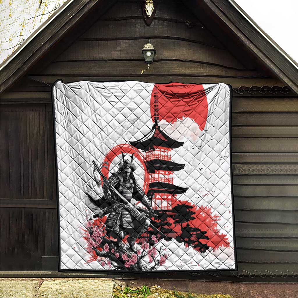 Japanese Samurai Warrior Enso Quilt Japan Pagoda Sakura Watercolor LT14 - Polynesian Pride