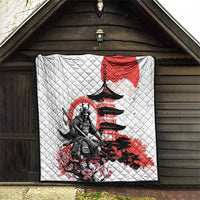 Japanese Samurai Warrior Enso Quilt Japan Pagoda Sakura Watercolor LT14 - Polynesian Pride