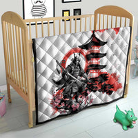 Japanese Samurai Warrior Enso Quilt Japan Pagoda Sakura Watercolor LT14 - Polynesian Pride