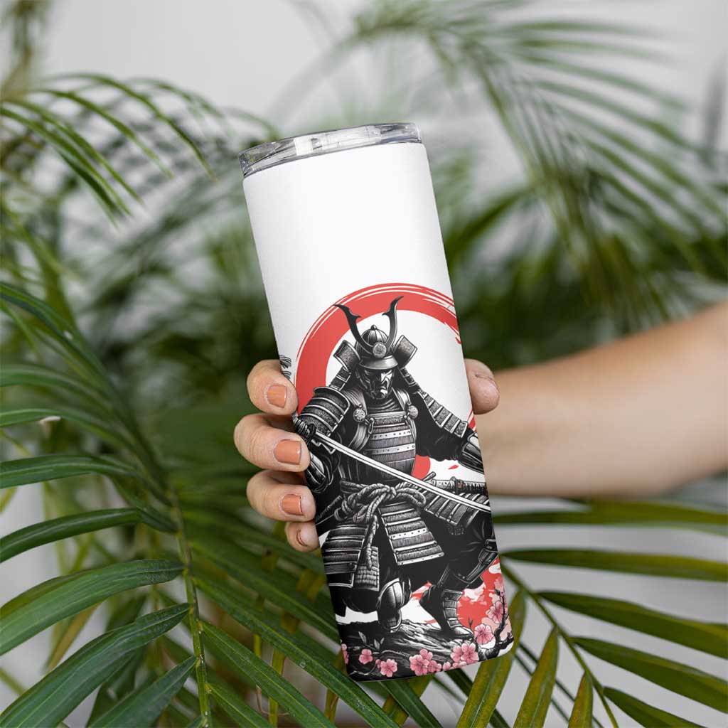 Japanese Samurai Warrior Enso Skinny Tumbler Japan Pagoda Sakura Watercolor LT14 - Polynesian Pride