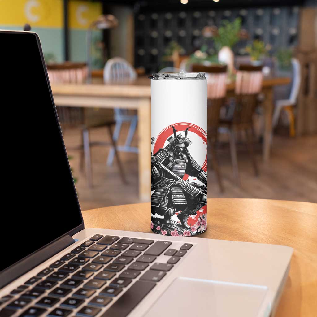 Japanese Samurai Warrior Enso Skinny Tumbler Japan Pagoda Sakura Watercolor LT14 - Polynesian Pride