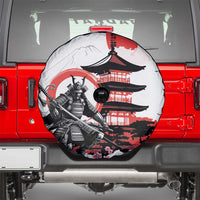 Japanese Samurai Warrior Enso Spare Tire Cover Japan Pagoda Sakura Watercolor - Polynesian Pride