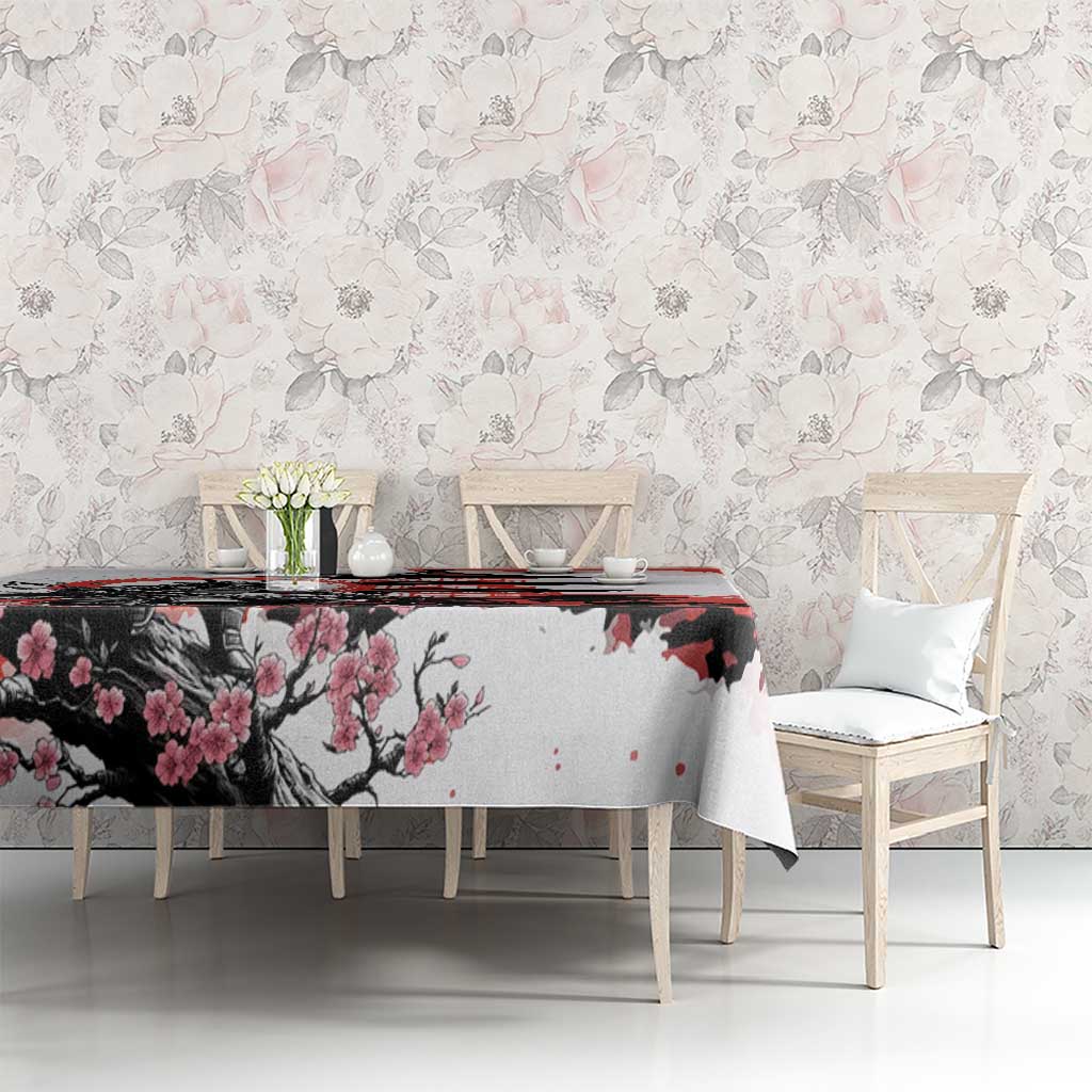 Japanese Samurai Warrior Enso Tablecloth Japan Pagoda Sakura Watercolor LT14 - Polynesian Pride
