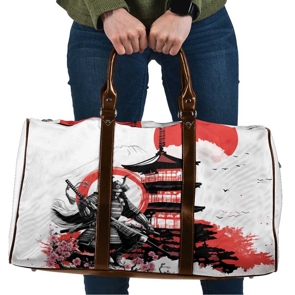 Japanese Samurai Warrior Enso Travel Bag Japan Pagoda Sakura Watercolor - Polynesian Pride