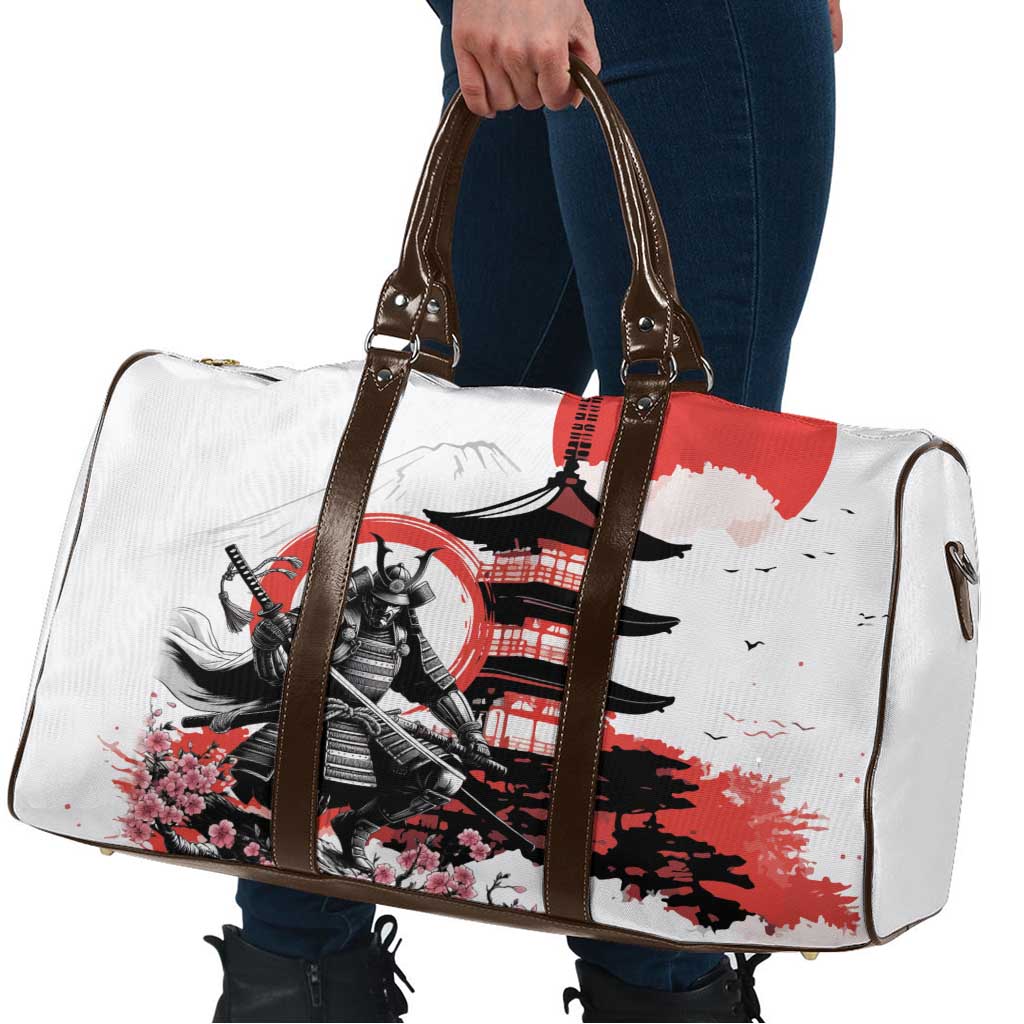 Japanese Samurai Warrior Enso Travel Bag Japan Pagoda Sakura Watercolor - Polynesian Pride