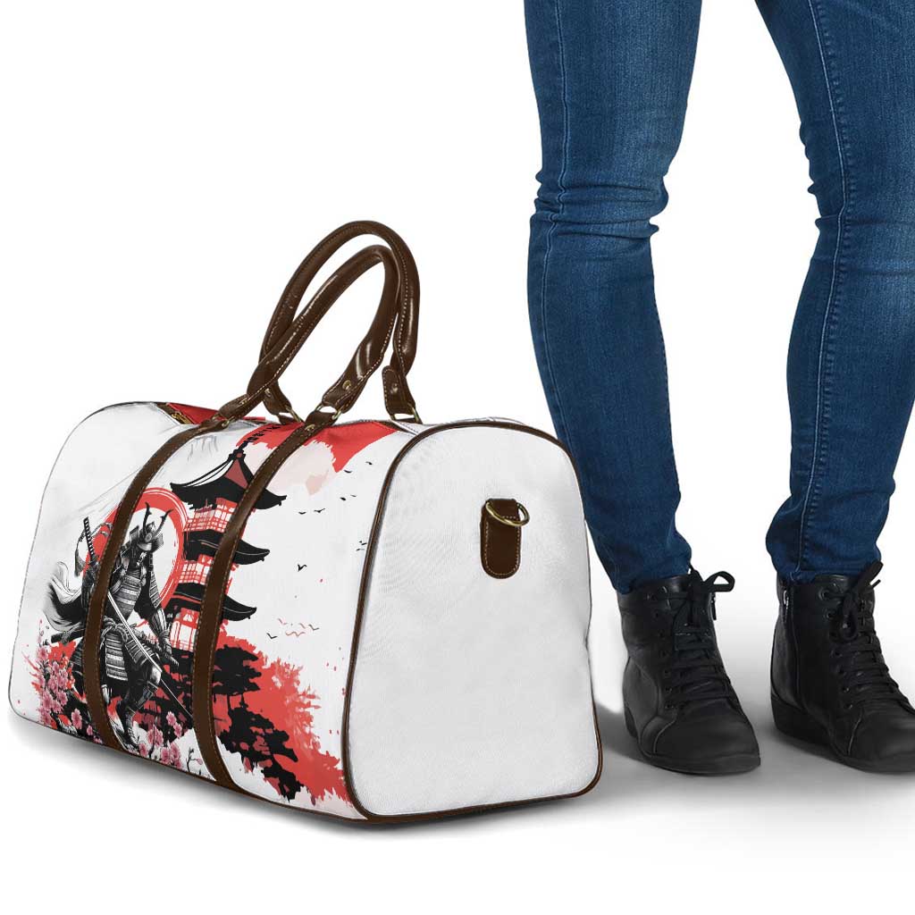 Japanese Samurai Warrior Enso Travel Bag Japan Pagoda Sakura Watercolor - Polynesian Pride