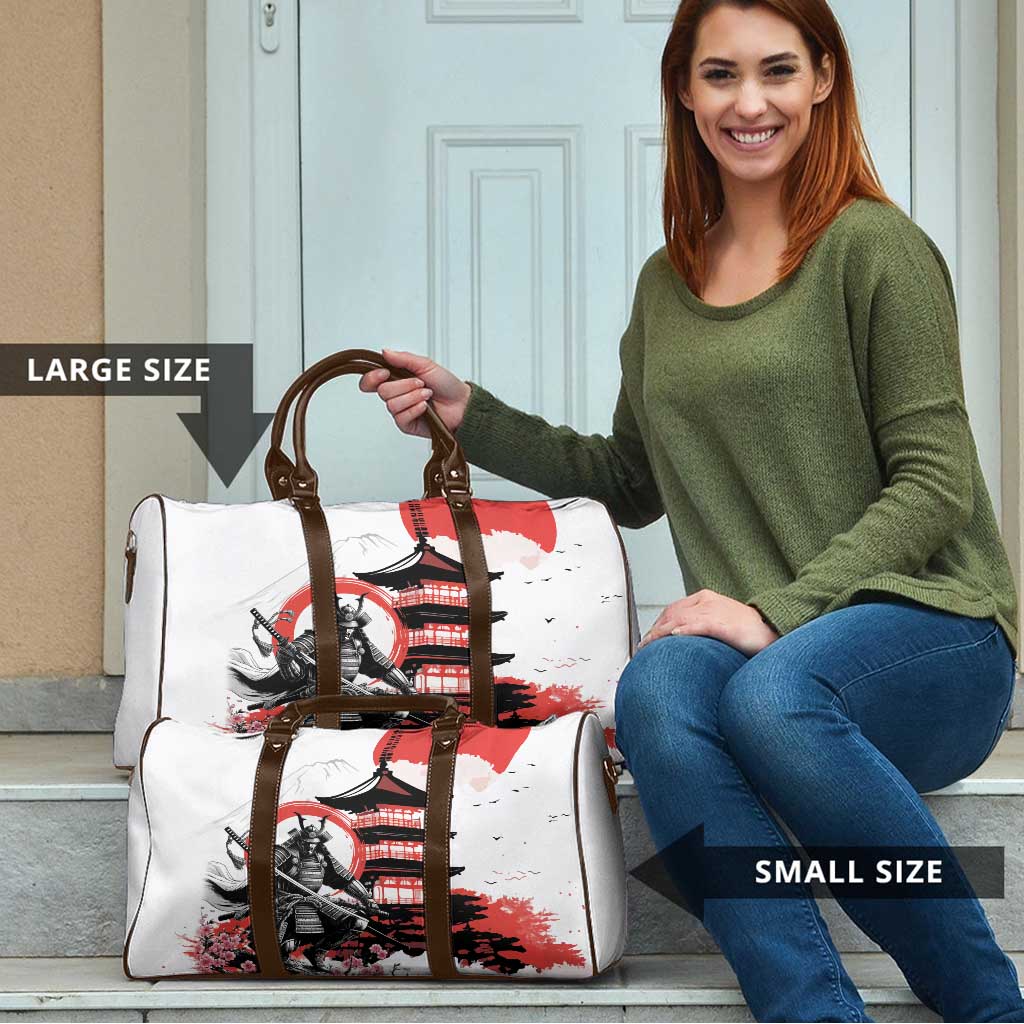 Japanese Samurai Warrior Enso Travel Bag Japan Pagoda Sakura Watercolor - Polynesian Pride