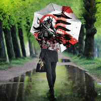 Japanese Samurai Warrior Enso Umbrella Japan Pagoda Sakura Watercolor - Polynesian Pride
