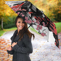 Japanese Samurai Warrior Enso Umbrella Japan Pagoda Sakura Watercolor - Polynesian Pride