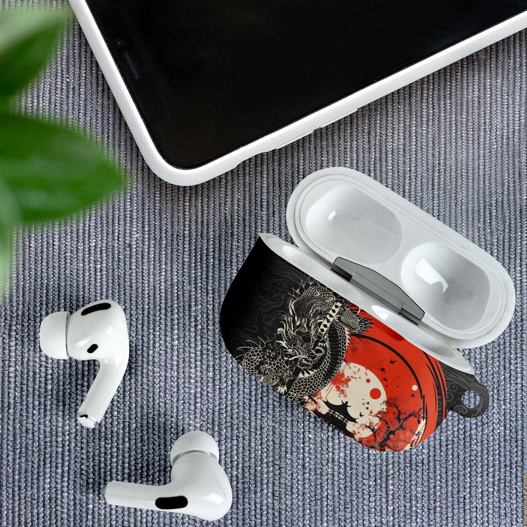 Japanese Dragon Katana Enso AirPods Case Japan Pagoda Seamless Cloud - Polynesian Pride