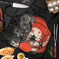 Japanese Dragon Katana Enso Apron Japan Pagoda Seamless Cloud - Polynesian Pride