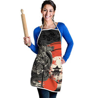 Japanese Dragon Katana Enso Apron Japan Pagoda Seamless Cloud - Polynesian Pride