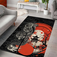Japanese Dragon Katana Enso Area Rug Japan Pagoda Seamless Cloud LT14 - Polynesian Pride